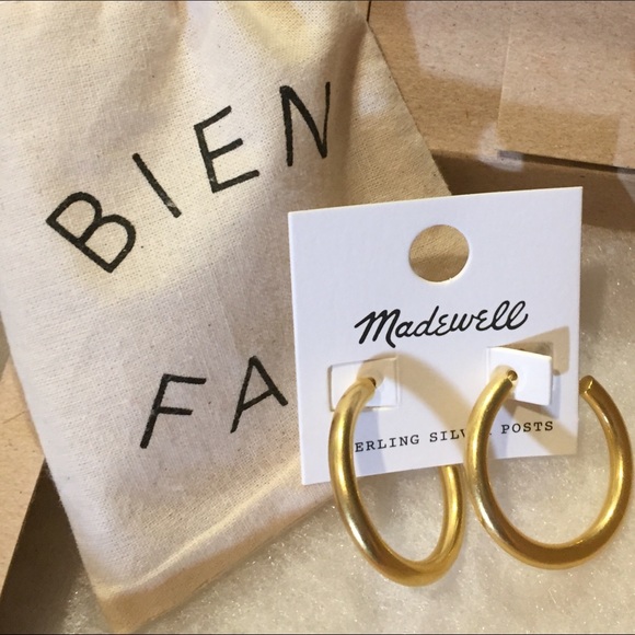 Madewell Jewelry - New!! Madewell Goldtone Hoops